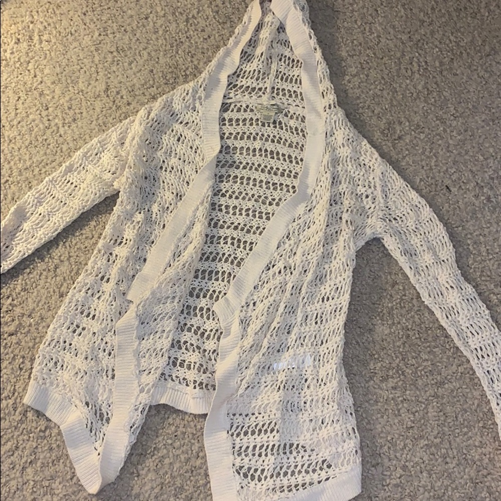 Open-knitted cardigan